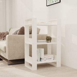 vidaXL, vidaXL Bücherregal/Raumteiler Weiß 60x35x91 cm Massivholz Kiefer, vidaXL Bücherregal/Raumteiler Weiß 60x35x91 cm Massivholz Kiefer