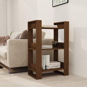 vidaXL, vidaXL Bücherregal/Raumteiler Honigbraun 60x35x91 cm Massivholz, vidaXL Bücherregal/Raumteiler Honigbraun 60x35x91 cm Massivholz