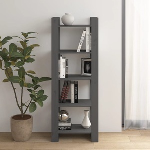 vidaXL, vidaXL Bücherregal/Raumteiler Grau 60x35x160 cm Massivholz, vidaXL Bücherregal/Raumteiler Grau 60x35x160 cm Massivholz
