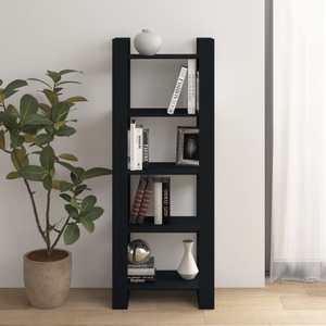 vidaXL, vidaXL Bücherregal/Raumteiler Schwarz 60x35x160 cm Massivholz