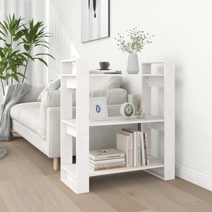 vidaXL, vidaXL Bücherregal/Raumteiler Weiß 80x35x91 cm Massivholz Kiefer, 