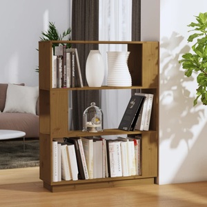 vidaXL, vidaXL Bücherregal/Raumteiler Honigbraun 80x25x101 cm Massivholz