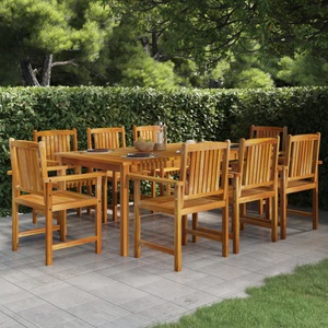 vidaXL, vidaXL 9-tlg. Garten-Essgruppe Massivholz Akazie, vidaXL 9-tlg. Garten-Essgruppe Massivholz Akazie