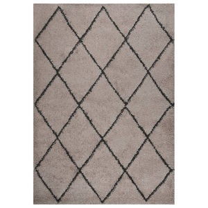 vidaXL, vidaXL Teppich Shaggy Hochflor Beige und Anthrazit 120x170 cm, 