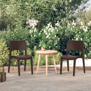 vidaXL, vidaXL Gartenstühle 2 Stk. Mokka Polypropylen, vidaXL Gartenstühle 2 Stk. Mokka Polypropylen