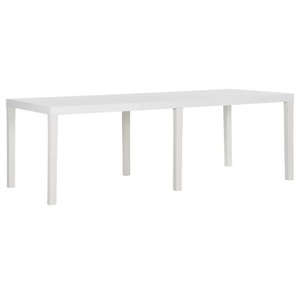 vidaXL, vidaXL Gartentisch 220x90x72 cm PP Weiß