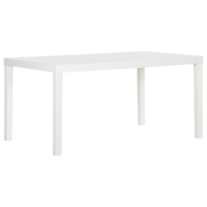 vidaXL, vidaXL Gartentisch 150x90x72 cm PP Weiß