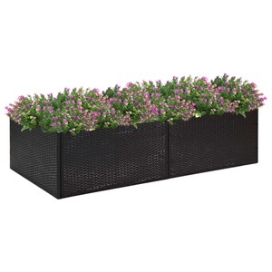 vidaXL, vidaXL Pflanzkübel Schwarz 157x80x40 cm Poly Rattan, vidaXL Pflanzkübel Schwarz 157x80x40 cm Poly Rattan