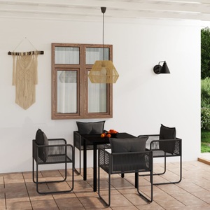 vidaXL, vidaXL 5-tlg. Garten-Essgruppe Schwarz, 