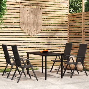 vidaXL, vidaXL 5-tlg. Garten-Essgruppe Schwarz, 