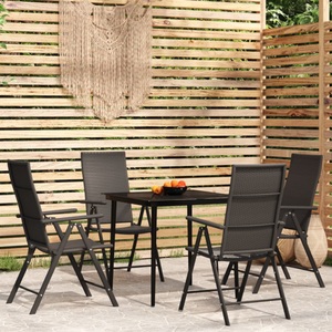 vidaXL, vidaXL 5-tlg. Garten-Essgruppe Schwarz, vidaXL 5-tlg. Garten-Essgruppe Schwarz
