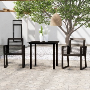 vidaXL, vidaXL 3-tlg. Garten-Essgruppe Schwarz, 