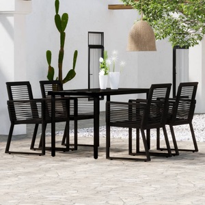 vidaXL, vidaXL 5-tlg. Garten-Essgruppe Schwarz, 