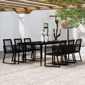 vidaXL, vidaXL 7-tlg. Garten-Essgruppe Schwarz, 