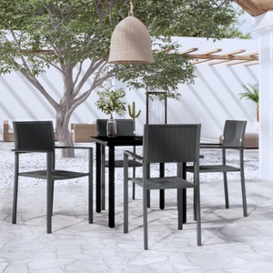 vidaXL, vidaXL 5-tlg. Garten-Essgruppe Schwarz, 
