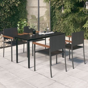 vidaXL, vidaXL 5-tlg. Garten-Essgruppe Schwarz
