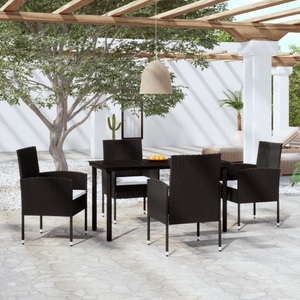 vidaXL, vidaXL 5-tlg. Garten-Essgruppe Schwarz, 
