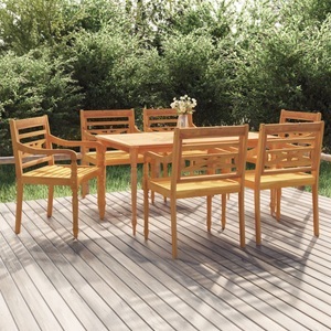 vidaXL, vidaXL 7-tlg. Garten-Essgruppe Massivholz Teak