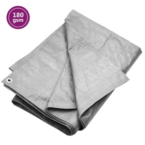 vidaXL, vidaXL Abdeckplane 180 g/m² 8x8 m Grau HDPE, vidaXL Abdeckplane 180 g/m² 8x8 m Grau HDPE