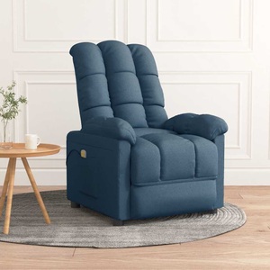 vidaXL, vidaXL Massagesessel mit Liegefunktion Blau Stoff, 