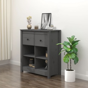 vidaXL, vidaXL Sideboard Grau 70x35x80 cm Massivholz Kiefer