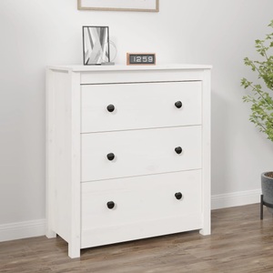 vidaXL, vidaXL Sideboard Weiß 70x35x80 cm Massivholz Kiefer, vidaXL Sideboard Weiß 70x35x80 cm Massivholz Kiefer
