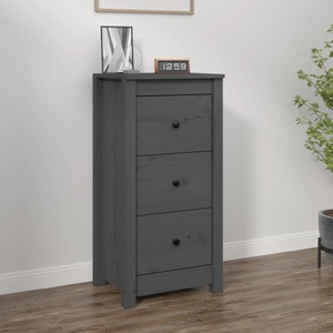 vidaXL, vidaXL Sideboard Grau 40x35x80 cm cm Massivholz Kiefer