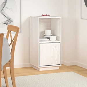 vidaXL, vidaXL Sideboard Weiß 38x35x80 cm Massivholz Kiefer, vidaXL Sideboard Weiß 38x35x80 cm Massivholz Kiefer