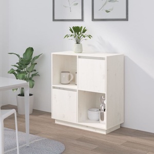 vidaXL, vidaXL Sideboard Weiß 74x35x80 cm Massivholz Kiefer, vidaXL Sideboard Weiß 74x35x80 cm Massivholz Kiefer