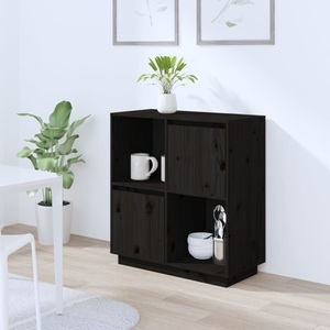 vidaXL, vidaXL Sideboard Schwarz 74x35x80 cm Massivholz Kiefer, vidaXL Sideboard Schwarz 74x35x80 cm Massivholz Kiefer