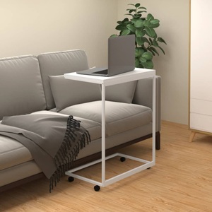 vidaXL, vidaXL Beistelltisch mit Rollen Weiß 55x35x70 cm Holzwerkstoff, vidaXL Beistelltisch mit Rollen Weiß 55x35x70 cm Holzwerkstoff