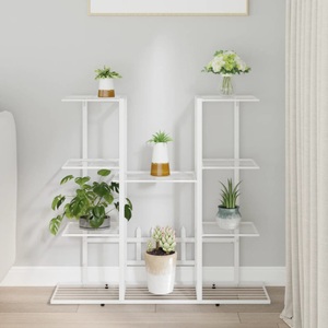 vidaXL, vidaXL Blumenständer 94,5x25x89 cm Weiß Eisen, vidaXL Blumenständer 94,5x25x89 cm Weiß Eisen
