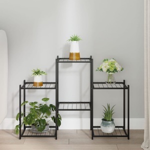 vidaXL, vidaXL Blumenständer 83x25x60 cm Schwarz Eisen, vidaXL Blumenständer 83x25x60 cm Schwarz Eisen