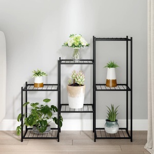 vidaXL, vidaXL Blumenständer 83x25x80 cm Schwarz Eisen, vidaXL Blumenständer 83x25x80 cm Schwarz Eisen