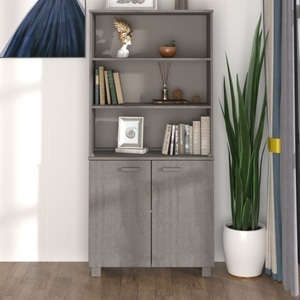 vidaXL, vidaXL Highboard HAMAR Massivholz Kiefer Hellgrau, 