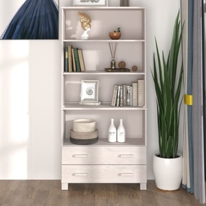 vidaXL, vidaXL Highboard HAMAR Massivholz Kiefer Weiß, vidaXL Highboard HAMAR Massivholz Kiefer Weiß