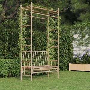 vidaXL, vidaXL Gartenbank mit Pergola 116 cm Bambus