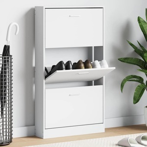 vidaXL, vidaXL Schuhschrank Weiß 59x17x108 cm Holzwerkstoff