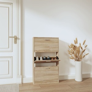 vidaXL, vidaXL Schuhschrank Eichen-Optik 59x17x108 cm Holzwerkstoff, vidaXL Schuhschrank Eichen-Optik 59x17x108 cm Holzwerkstoff