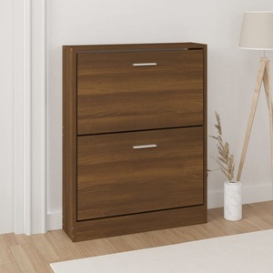 vidaXL, vidaXL Schuhschrank Braun Eichen-Optik 59x17x81 cm Holzwerkstoff, vidaXL Schuhschrank Braun Eichen-Optik 59x17x81 cm Holzwerkstoff