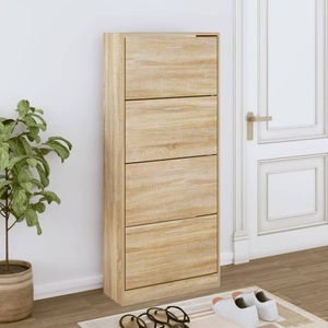 vidaXL, vidaXL Schuhschrank Sonoma-Eiche 63x24x147 cm Holzwerkstoff, vidaXL Schuhschrank Sonoma-Eiche 63x24x147 cm Holzwerkstoff