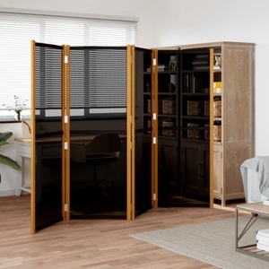 vidaXL, vidaXL 4-tlg. Raumteiler Schwarz 280x180 cm, vidaXL 4-tlg. Raumteiler Schwarz 280x180 cm