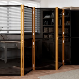vidaXL, vidaXL 6-tlg. Raumteiler Schwarz 420x180 cm, vidaXL 6-tlg. Raumteiler Schwarz 420x180 cm