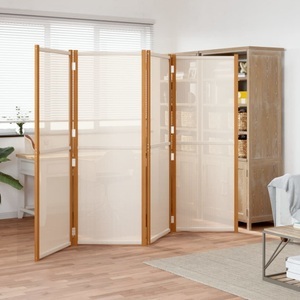 vidaXL, vidaXL 4-tlg. Raumteiler Cremeweiß 280x180 cm, vidaXL 4-tlg. Raumteiler Cremeweiß 280x180 cm