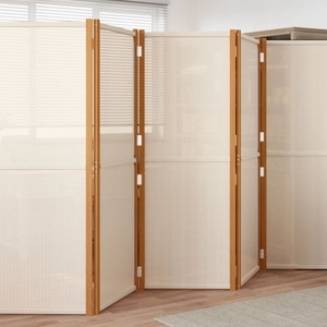 vidaXL, vidaXL 6-tlg. Raumteiler Cremeweiß 420x180 cm, vidaXL 6-tlg. Raumteiler Cremeweiß 420x180 cm