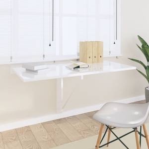 vidaXL, vidaXL Wand-Klapptisch Hochglanz-Weiß 100x60x56 cm Holzwerkstoff, vidaXL Wand-Klapptisch Hochglanz-Weiß 100x60x56 cm Holzwerkstoff