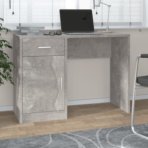vidaXL, vidaXL Schreibtisch mit Stauraum Betongrau 100x40x73 cm Holzwerkstoff