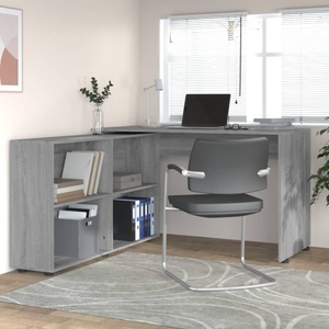 vidaXL, vidaXL Eckschreibtisch Grau Sonoma Holzwerkstoff, vidaXL Eckschreibtisch Grau Sonoma Holzwerkstoff