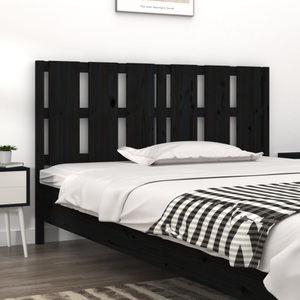 vidaXL, vidaXL Bett-Kopfteil Schwarz 155,5x4x100 cm Massivholz Kiefer