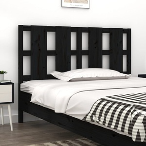 vidaXL, vidaXL Bett-Kopfteil Schwarz 125,5x4x100 cm Massivholz Kiefer, vidaXL Kopfteil Schwarz 125,5x4x100 cm Massivholz Kiefer